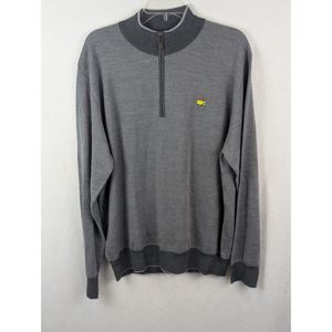 PGA Masters Clubhouse Collection Gray Quarter Zip Wool Sweater Men's Size XL